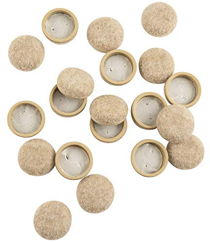 Super Sliders Secure Grip Formed Felt Movers for Furniture to Protect Hard Surfaces, 1.25, Beige (20 Pack)