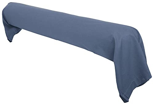 Linnea Taie de traversin uni 230X43 cm 100% Coton Alto Bleu Jean
