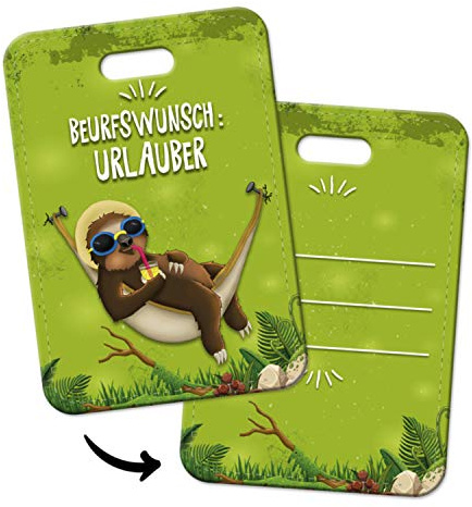 trendaffe - Faultier Gepäckanhänger mit Faultier Motiv und Spruch: Berufswunsch - Urlauber