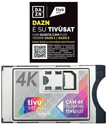 DIGIQUEST CAM Tivùsat 4K Ultra HD certificata | Accesso ai canali HD e 4K | Facile installazione | Ideale per amanti di cinema e sport