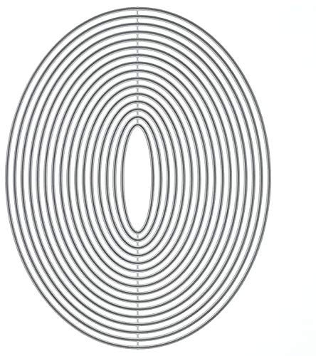 Cutting Dies,16 Pack Metal Embossing Stencil Framelits Die Set Geometry Metal DIY Cutting Die Frames Die-cuts Stencils for Card Making Scrapbooking Album Decoration Oval