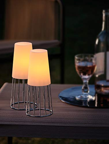 Philippi - Lighthouse - Windlicht wie EIN Leuchtturm - romantischer Kerzenhalter für Garten/Terrasse -Teelichthalter S im Doppelpack