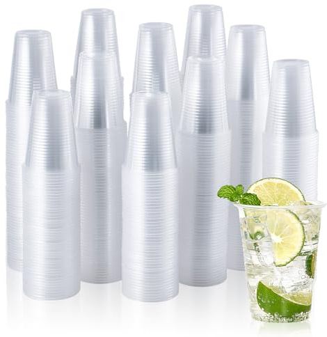 Vplus 2000 Pack 7 OZ Drinking Clear Plastic Cups, 7 Ounce Disposable Cold Water Party Dessert Bulk Cups for Business Wedding Party