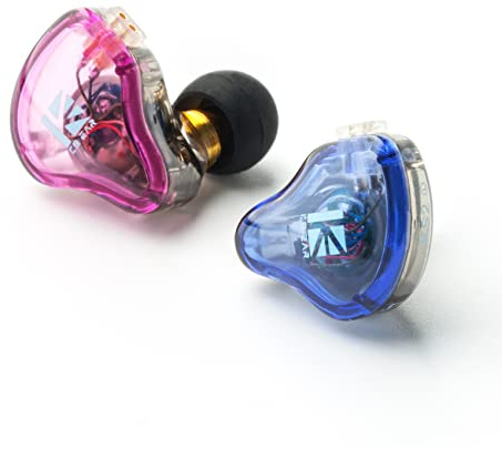 Yinyoo KBEAR KS2 In-Ear-Monitor, HiFi 1BA 1DD Hybrid-Stereo-Sound-Kopfhörer, KB KS2 Geräuschunterdrückung, Over-Ear-Headset, leichte Kopfhörer für Laufen, Walking, Sport (mit Mikrofon, blau)