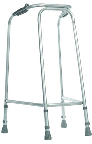 Ultra Narrow Walking Frame - Slim Design - 490mm Width - Small - Lightweight Aluminium - Non-Slip Rubber Ferrules - Ergonomic Hand Grips - Rehabilitation Walking Aid