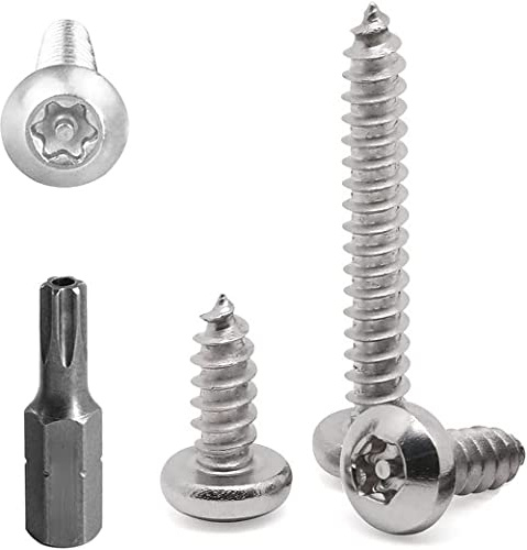 FarDeer Tornillo de fijación de acero inoxidable tornillo de chapa de Seguridad torx tornillo de chapa de Seguridad tornillo de plata antirrobo y a prueba de manipulación. (M5*50mm * 20pcs)