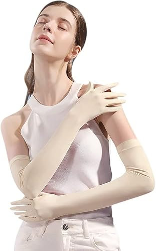 SIQITECH Sommer Handschuhe Damen Sommerhandschuhe Touchscreen Fahrradhandschuhe Sonnenschutz Laufhandschuhe Atmungsaktiv Anti Rutsch Handschuhe Sonne UV-Schutz Damenhandschuhe Lange Vollfinger