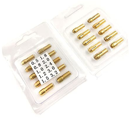 Housoutil 20 Pièces Mandrins En Laiton 0.5-3.2 Mm Pour Outils Rotatifs Mini Perceuse Mandrin De Rechange Pour Gravure Et Bricolage