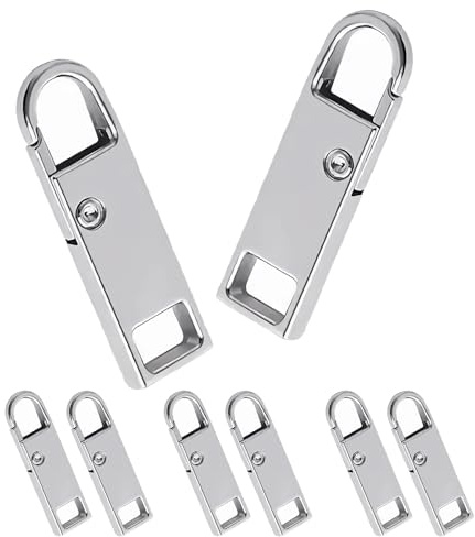 Deoward Chiusura Lampo di Ricambio con Cerniera Tira Sostituzione (6 Pcs) | Metallo Riparazione Cursore Cerniera Maniglia per Valigie, Zaini, Trolley, Giacche, Borse a Mano
