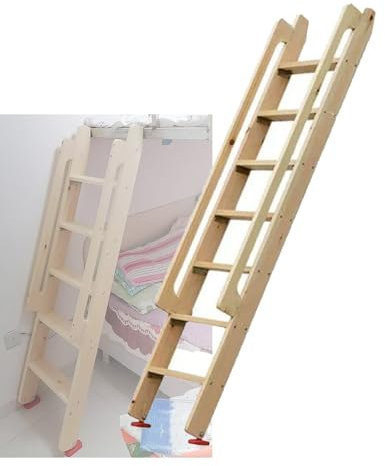 BZJPRFC 5-stufige Etagenbettleiter, Hochbettleiter Aus Holz Mit Sicherheitshandläufen Und Rutschfesten Fußpolstern, Geeignet for Schlafsäle Im Hochbett