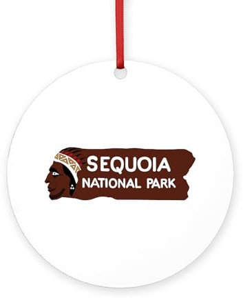 CafePress Sequoia National Park, California 4 Round MDF Wood Ornament