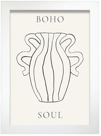 Nacnic Amphore Feuille. Dans Vases spirituels Affiche. Tableaux décoratifs esthétiques pour votre salon, chambre, maison Tailles A4 avec des cadres blancs