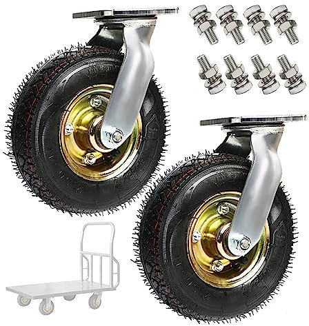 Hochleistungs-Lenkrollen, Bockrollen, gummierte Trolley-Räder, pneumatische Lenkrolle, Sackkarrenrad, doppeltes Kugellager, Stoßdämpfung, kein Lärm