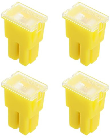 VGOL 4 Piezas Caja de Terminales Hembra de Fusible Fusible de Cartucho de Ajuste A Presión de 32 V 60A para Reemplazar Fusibles de Cartucho en Automóviles Y Camiones Amarillo