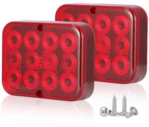SPARKMOTO 2 Pezzi Fanali Retronebbia Led Rosso Per Rimorchio Roulotte,Luci Di Nebbia Posteriori Led Rimorchio Fendinebbia Rosso 12V,Fari Antinebbia Posteriore Universale