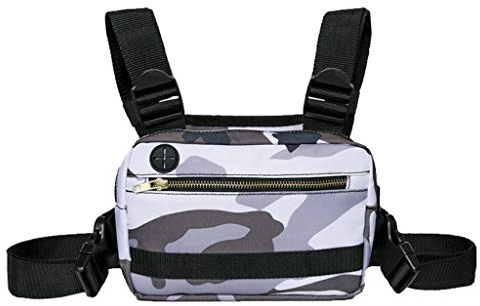 Fengbaof Hüfttasche für Herren, legere Funktion, Brusttasche, Jagdweste, Taschen, Sport, Laufen, Brusttasche, Schwarz , 21.5*16*5cm