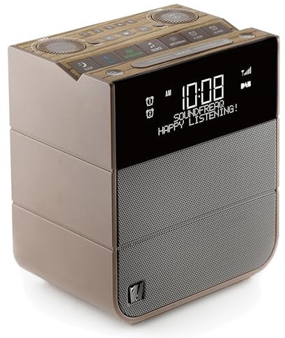 Soundfreaq Sound Rise DAB, SFQ-17: Bedside Alarm Clock Radio & Bluetooth Speaker, with DAB+/FM Radio, Fast USB Charging, Dual Alarm, Large Display Screen, Nature Sound