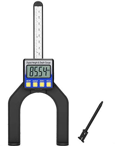 Mavaol Digitaler Tiefenmessschieber, hochpräzise Messung, magnetische Basis, 0,01 mm Auflösung, für Holzbearbeitung und Maschinen-Tiefenmessung