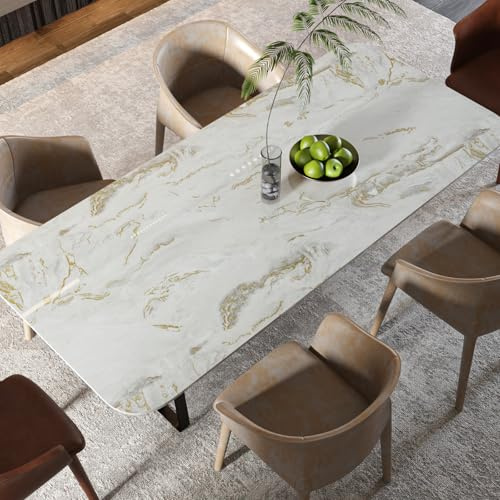 VaryFloral Tapete Marmor Beige Goldene Klebefolie Marmoroptik 30cmx300cm Arbeitsplatte Folie Glänzend Möbelfolie Selbstklebend Vinyltapete Verdickte Abwaschbare Tapete Tischfolie Küchenschrank