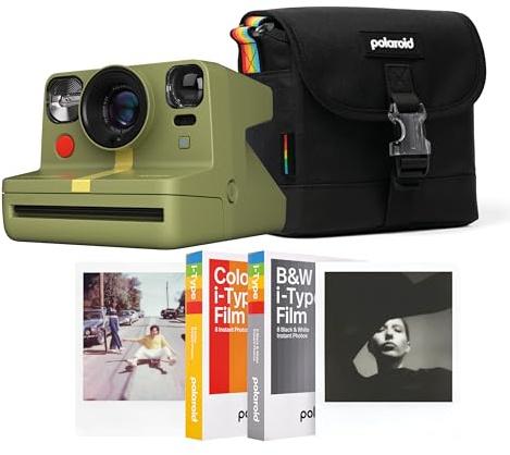 Polaroid Now+ TravelSet + 1 i-Type color + 1 i-Type B&W+1 bag (Green)