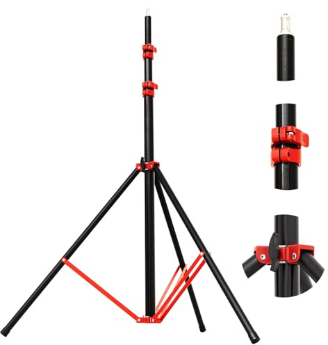 AMBITFUL GM280 - Soporte de luz de aleación de aluminio fotográfico ajustable de 280 cm para reflectores, cajas de luz, cámaras y flash