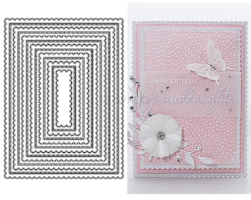 Background Plate Rectangular Lace Metal Die Cuts for Card Making | Cutting Dies Kit for Paper Scrapbooking Supplie DIY Stencils for Album Photo Frame Party Wedding Festivals Emboss Decoration