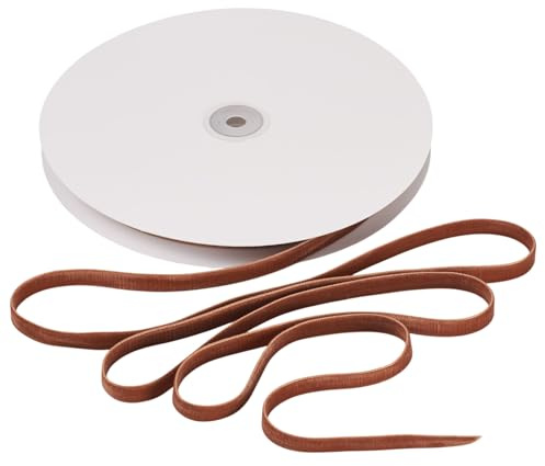 PandaHall Samtband, 10 mm, dünnes Samtband, doppelseitig, braun, Stoffbänder für Geschenkverpackungen, Schleifen, Nähen, Hochzeitssträuße, Weihnachtsdekoration, 20 Meter