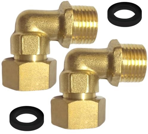 Raccordo a gomito a 90 gradi in ottone resistente, connessione filettata da 1,3 cm, facile da usare per sistemi solari e reti di tubi, giunto in ottone per impianti idraulici domestici