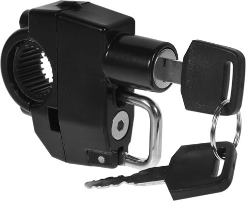 Mikikit 1 Juego Candado Antirrobo para Casco de Moto Cerradura de Seguridad para Helmet Bloqueo Duradero de Protección Efectiva contra y Caídas para Motocicletas y Scooters