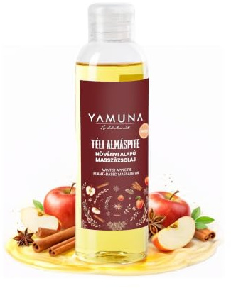 YAMUNA NATURAL BEAUTY Massageöl, 100% pflanzlich, Naturkosmetik aus Ungarn. Professionelles Öl – frei von Paraffin und Parabenen für eine erfrischende Massage. (Winterlicher Apfelkuchen)