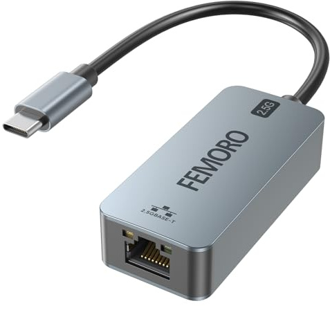 Adaptateur USB C vers Ethernet, adaptateur réseau USB C vers RJ45 2,5 Go, Internet LAN vers type C (Thunderbolt 4/3) avec 2,5 Gigabit, prend en charge Cat 6/6a pour ordinateur portable MacBook Pro/Air
