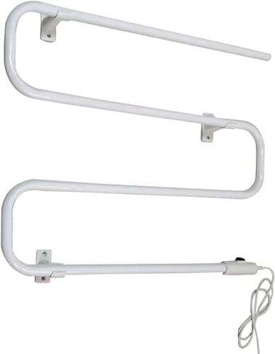 KLGFBDC Scaldasalviette Elettrico Curvo da Parete, scaldasalviette Portatile, portasciugamani con Spina, Bianco per Bagno