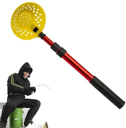 Louche à glace pour la pêche sur glace, 79 cm, antidérapante, extensible, cuillère filtrante, pour extérieur, hiver, rivière, hommes et femmes