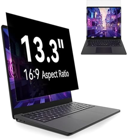 LINGDSWULING Amovible Anti-Lumière Bleu Protection Ecran PC 16:9 Filtre Confidentialité, Écran Confidentialité Amovible Blocage des UV Confidentialité L'écran(17inch/34x27.3 cm)