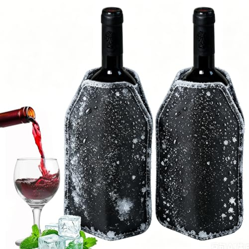 Vinkylare manschett set om 2 – EUBSWA kylmanschett för vin och champagne – flaskkylare för resor – vinmanschett, vinflaskkylare