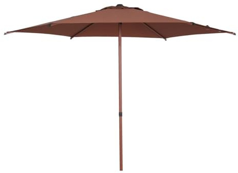 Hespéride - Parasol droit rond inclinable soya 2,7m acajou