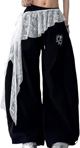 Acrawnni Women Lace Skirt Y2k Skirt Sexy Hip Scarf Belt Tie Side Sheer Lace Wrap Skirt Asymmetrical Flowy Layered Skirts Aesthetic Streetwear (A-White, ONE Size)