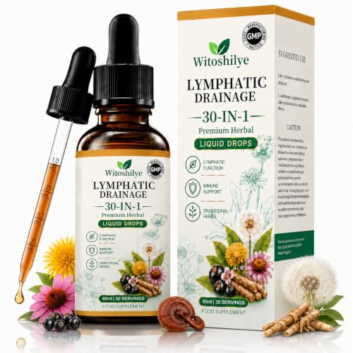 Lymphatic Drainage Drops Supplements for Immune, Cleanse & Detox,2026 Lymphatic System Support,Liver Health with Dandelion,Echinacea,Calendula,Elderberry,Cleavers Herb,Non-GMO,Raspberry Flavor (60 ml)