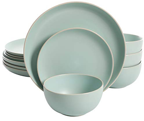 Gibson Home, Vajilla de 12 piezas Rockaway, verde turquesa