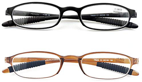Mcoorn Lightweight Reading Glasses,Flexible(Memory Plastic) Readers, Men and Women