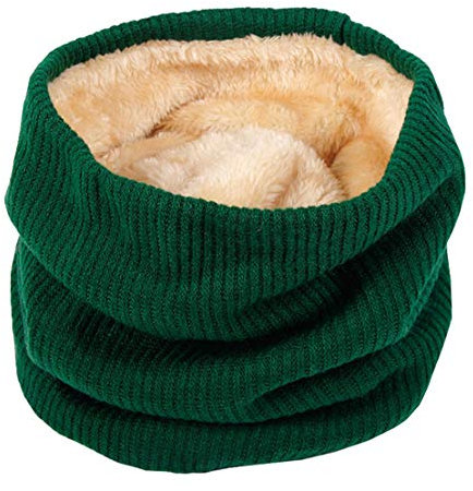 Cheerlife Winter Loop Schal Unisex Schlauchschal Rundschal Gestrickter Schal Warme verdickte Futter Schals Winterschal Nackenwärmer Halswärmer Armee-grün
