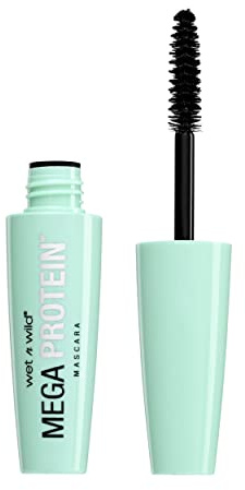 wet n wild, Mega Protein Mascara, Mascara für Definition und Volumen mit weicher Spiral-Bürste und Quick-Layering-Formel für einen natürlichen Look, schmierfeste Wimperntusche, Very Black