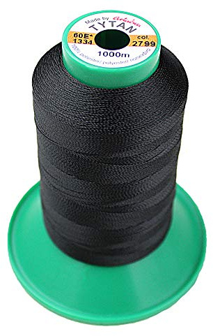 Nähgarn TYTAN 60 E 100% Polyester Ledergarn (1000meter) Leather Nähgarnset (Schwarz 2799)