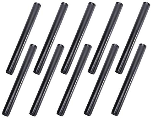 1x12 Black Painted Iron Pipe, Home TZH 10 Pack Threaded Black Metal Pipe Nipple for DIY Project/Furniture/Shelving Decoration (10, 12)