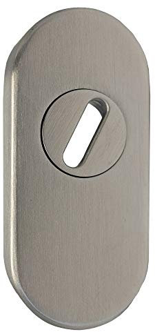 FELGNER Schutzrosette 4100 ZA - 14 mm | Schlüsselrosette Schieberosette für Profiltüren | mit Zylinderabdeckung | Edelstahl ovale Form