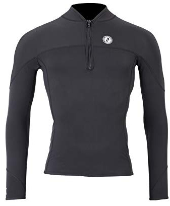 Two Bare Feet Thermal Rash Vest Unisex - Mens and Womens Thermal Lined Rash Guards for Surfing, Swimming, Diving, Beach (Mens Quarter Zip Fleece, 2X-Large)
