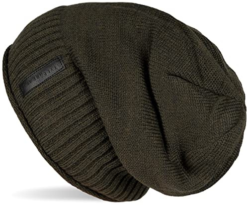 styleBREAKER Unisex Beanie Feinstrick Fleece Futter Viskose | Thermo Inlay. elastisch. Bundweite 24cm. Kopfumfang 56-62cm. Einheitsgröße. winterfest. waschbar 30 Grad.