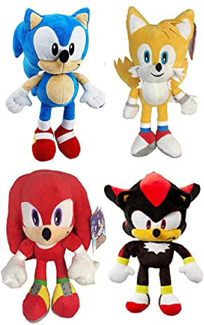 ENVI Sonic The Hedgehog - Peluche di Sonic The Hedgehog, 30,5 cm, con coda di sonic, 4 pezzi