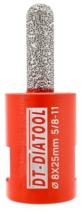 DT-DIATOOL Diamond Mortar Raking Bit for Brick Joints Stone Masonry Granite Diameter 5/16x1 (8x25mm), 5/8 inch-11 Thread Router Bit