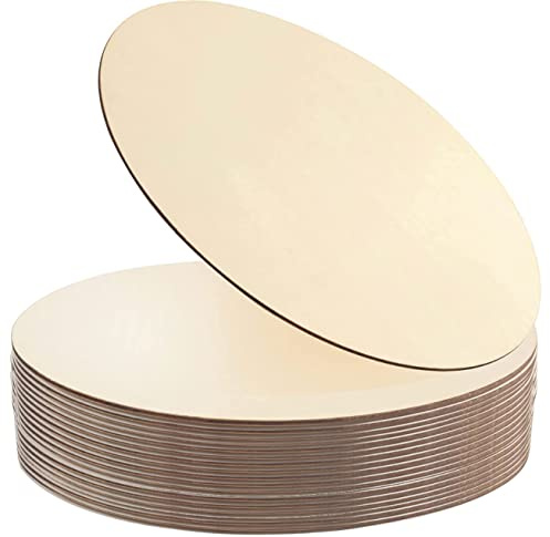 22 Dischi Rotondi in Legno da 30 cm per Lavori Artigianali, Cerchi Non Finiti, Ritagli per Artigianato, Appendiabiti per Porte, Design e Decorazioni Nuziali